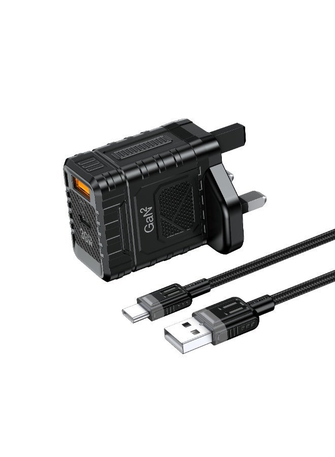 Cellairis 30W GaN Wall Charger with Type-C Cable, Compact Fast Charging with Power Delivery & QC 3.0 - Image 1